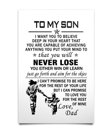 Poster To My Son Goku And Gohan Dragonball Z Poster